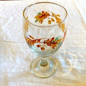 8 Decorative fall glasses with leaves and acorns. I have two sets of these.